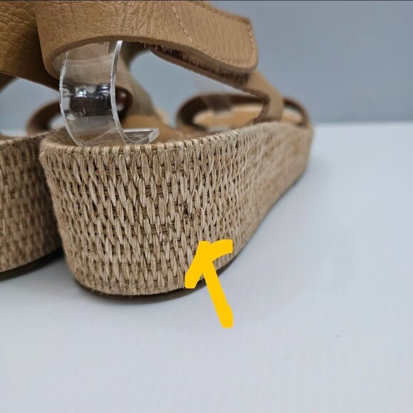 Pedro Garcia Lacey Flatform Sandal Women EU 41 Tan Beige Leather Raffia Platform - Picture 9 of 16